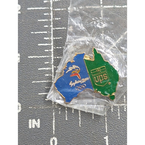 VTG Sydney 2000 Olympics UPS United Parcel Service Logo Australia Map Enamel Pin - Picture 2 of 5